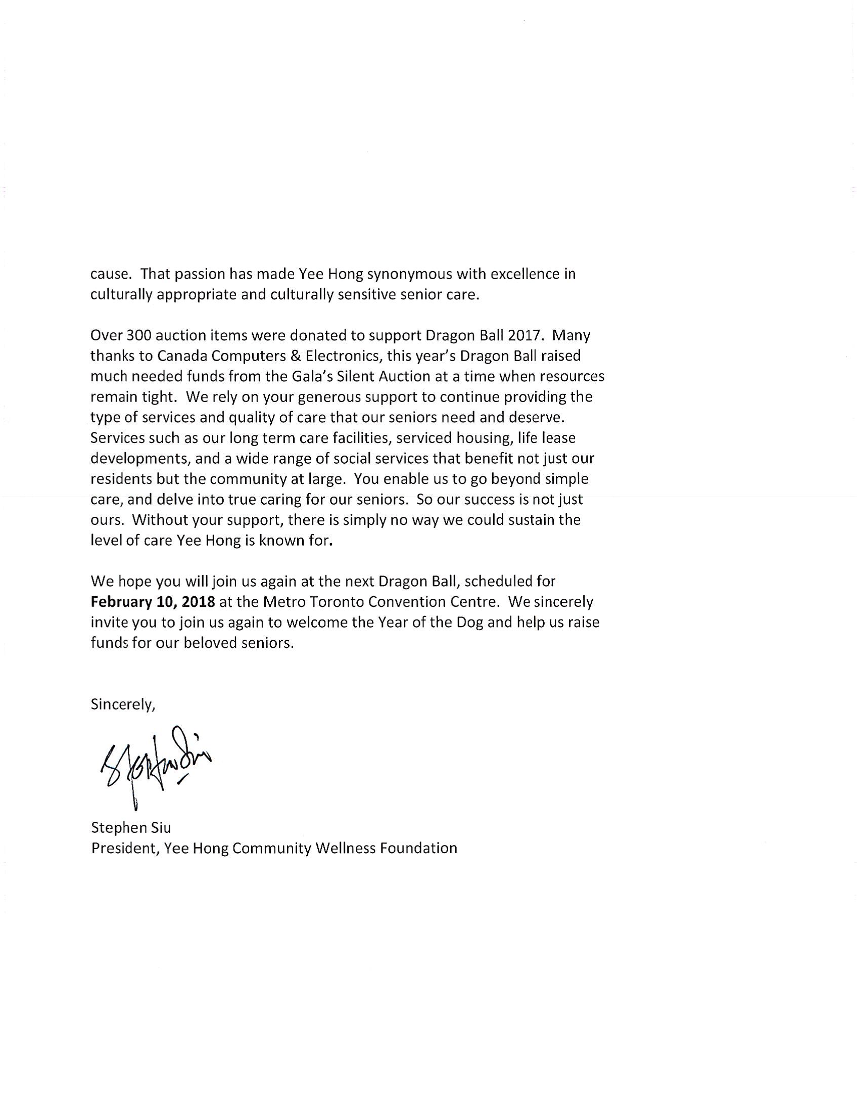 28th dragon ball letter to gordon chan cont.